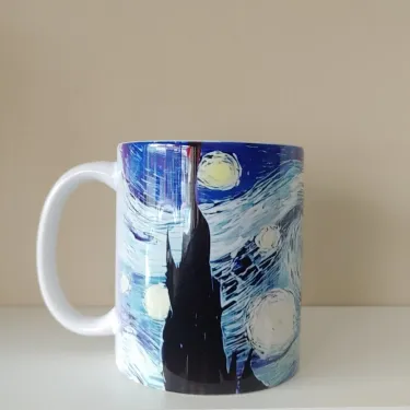 Taza principio en la noche estrellada de Van Gogh - Imagen 2