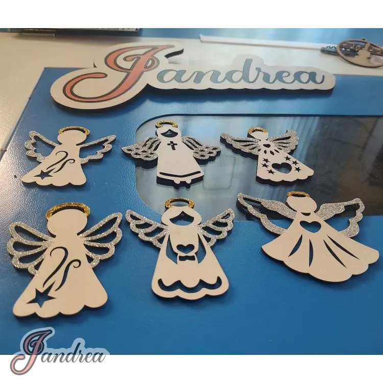 Conjunto de ángeles navideños brillantes - Imagen 2