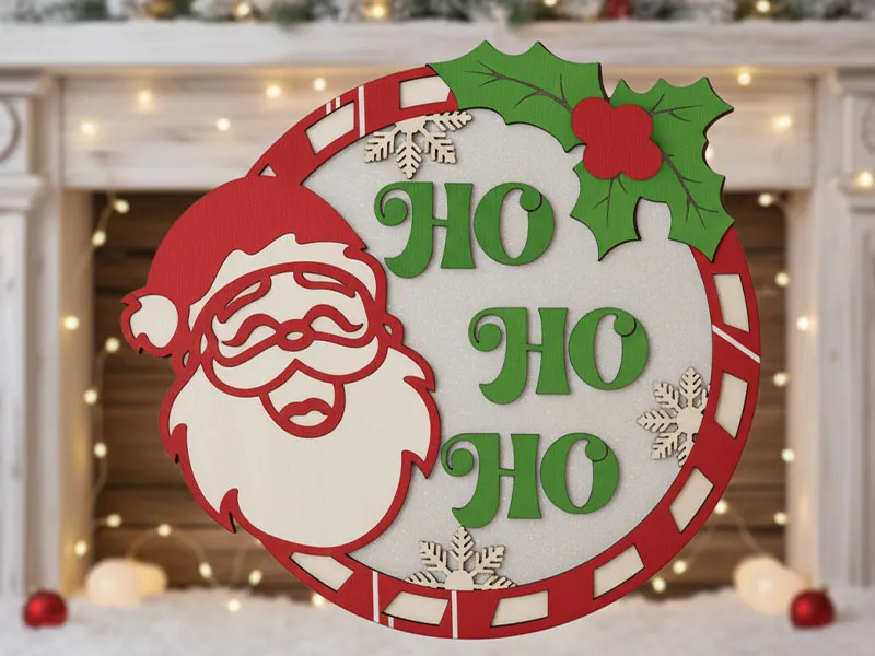 Decoración para puerta de santa Claus
