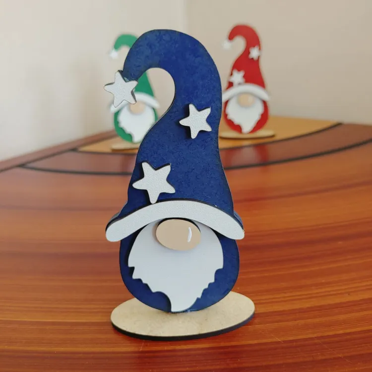 Gnomo navideño azul