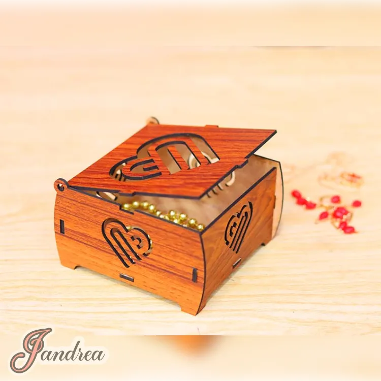 Caja de corazones perforados con tapa integrada Caja de corazones perforados con tapa integrada - Imagen 2