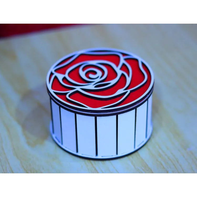 Caja redonda con tapa en forma de flor Caja redonda con tapa en forma de flor - Imagen 2