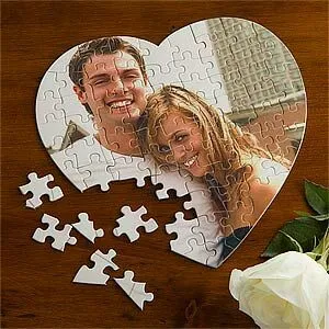 Rompecabezas personalizable en forma de corazón
