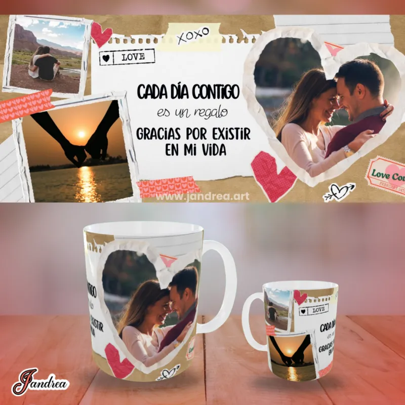 Taza para pareja con frase personalizada