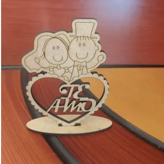 Recuerdo de boda con la frase TE AMO. Crudo