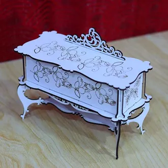 Joyero decorado y grabado Blanco