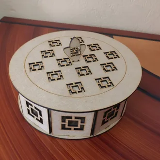 Caja decorativa redonda Crudo