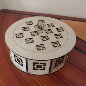 Caja decorativa redonda Crudo