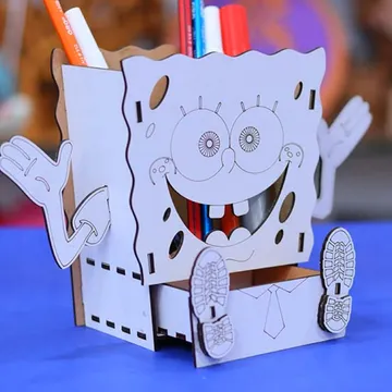 Caja bob esponja para colores Blanco