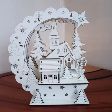 Decoración luna navideña Blanco