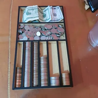 Estante para acomodar monedas