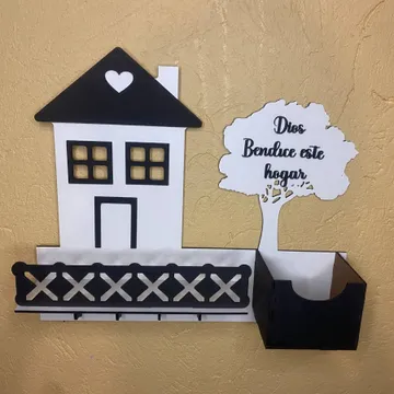 Portallavero de casa Fondo blanco