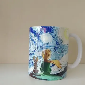 Taza principio en la noche estrellada de Van Gogh