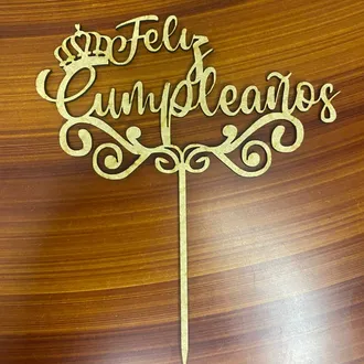 Feliz cumpleaños topper Natural